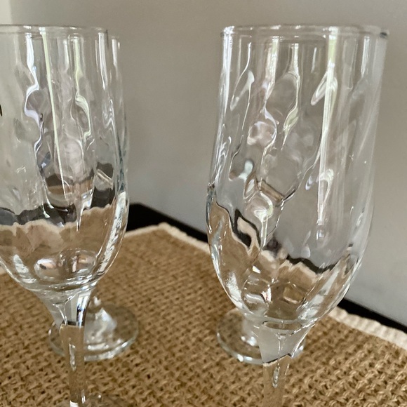 GORGEOUS SET OF 4 VINTAGE EUROPEAN OPTIC CRYSTAL CHAMPAGNE FLUTE GLASSES - Picture 12 of 14